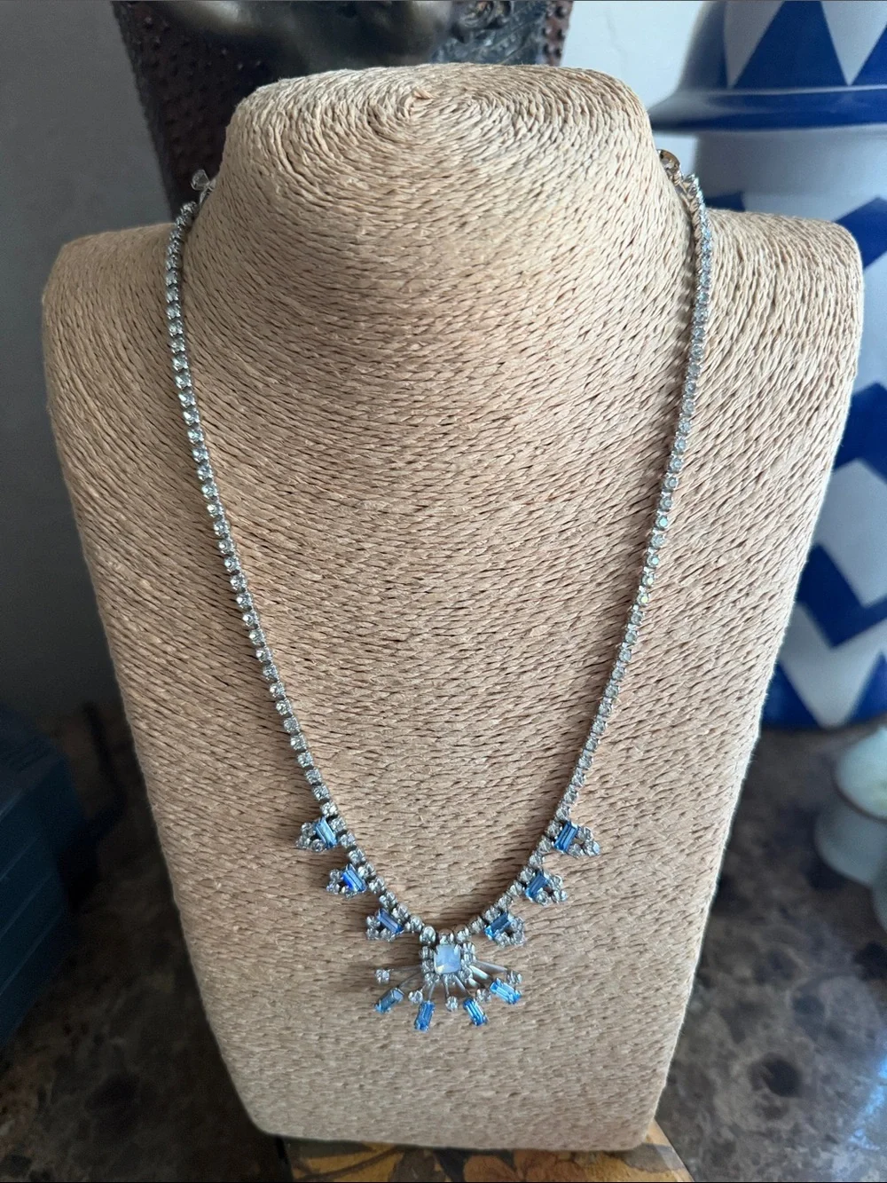 Vintage sparkling blue